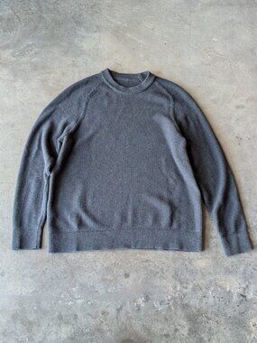 Lululemon Textured Knit Crewneck Sweater in Heathered Classic Navy large